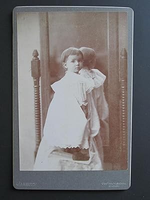 ANTIQUE ARTIST ANGEL GIRL REFLECTIONS OF TIME CHICAGO GIRL CABINET CARD PHOTO