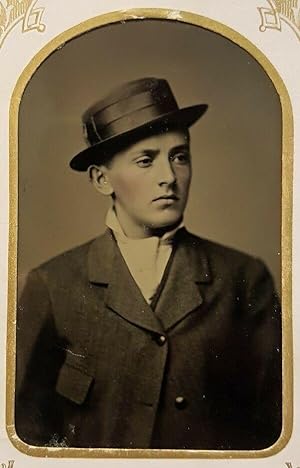 ANTIQUE AMERICAN VICTORIAN MENS FASHION "PRINTED SEPT 23 1879" TINTYPE PHOTO
