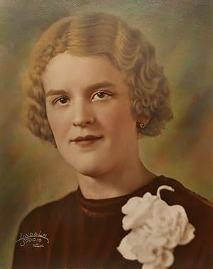 VINTAGE HAND COLORED 1930s LINCOLN STUDIO MILWAUKEE WI PORTRAIT HAIR STYLE FINE