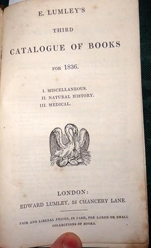 Edward Lumley's Third Catalogue Of Books. 1836