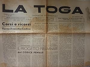 LA TOGA CRONACHE DEI TRIBUNALI Anno XXX N.° 14 Napoli 8 Ottobre 1949