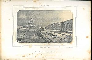Litografia della veduta di Pietroburgo