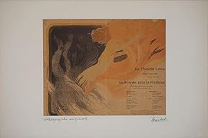 "Le Theatre Libre Saison 1895-1896. La Fumee, puis la Flamme". Color lithograph broadsheet