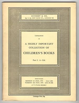 Catalogue of a highly important collection of Children's Books, Part I - VI