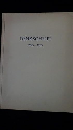 Denkschrift 1925-1935
