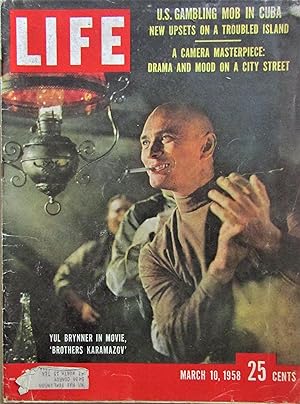 Life Magazine March 10, 1958 -- Cover: Yul Brynner in "Brothers Karamazov"