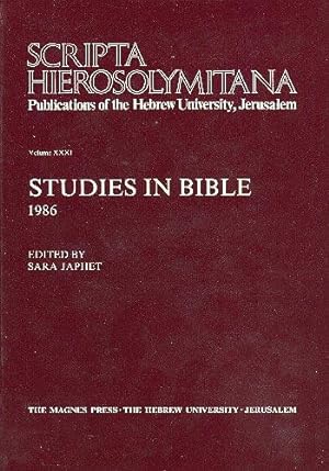 Studies in Bible, 1986 [Scripta Hierosolymitana, v. 31.]