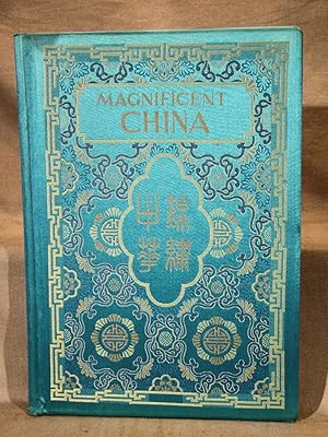 Magnificent China. Fine 1972 folio in decorated silk with color photography including three 8-pag...