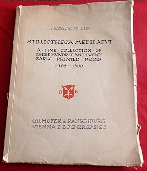Biblotheca Mediiaevii. A Fine Collection of 320 Early Printed Books 1405-1500. Incunabula. Catalo...