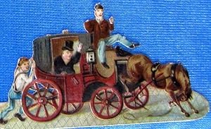 CROMO TROQUELADO. COCHE CON CABALLO Y PERSONAS. FINALES SIGLO XIX. (Coleccionismo Papel/Cromos y ...