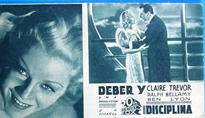 DEBER Y DISCIPLINA, 1935. CLAIRE TREVOR, RAPH BELLAMY, BEN LYON. DIR. ALLAN DWAN. (Cine/Folletos ...