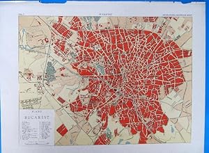 PLANO DE BUCAREST, BUCURESTI, RUMANIA. ENCICLOPEDIA ILUSTRADA SEGUÍ, 1905/10'S (Coleccionismo Pap...