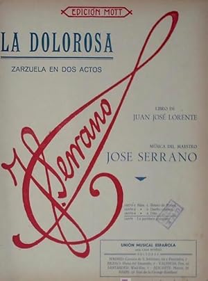 PARTITURA LA DOLOROSA. Nº 2, 4. PARTITURA COMPLETA. U.M.E. 1930. CON TAMPÓN, 1939. (Música, Disco...