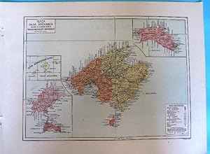 MAPA DE LA PROVINCIA DE ISLAS BALEARES. PUBLICADO POR ANUARIOS BAILLY BAILLERE Y RIERA. BCN, 1930...