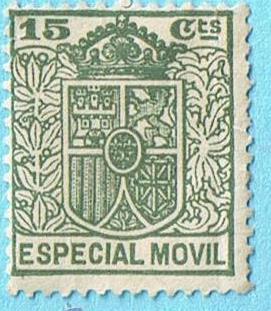ESPECIAL MÓVIL 15 CÉNTIMOS. ESCUDO CORONA (Filatelia - Sellos/España/Estado Español - De 1.936 a ...