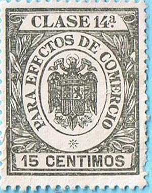 PARA EFECTOS DE COMERCIO CLASE 14ª. 15 CÉNTIMOS. ESCUDO ESTADO ESPAÑOL (Filatelia - Sellos/España...