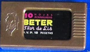 ESTUCHE CON 10 HOJAS DE AFEITAR BETER FLOR DE LIS. P. V. P. 18 PESETAS. FTE. HIJOS DE R. ROJO, BC...