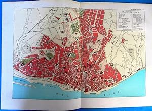 PLANO DE LISBOA, PORTUGAL. ENCICLOPEDIA ILUSTRADA SEGUÍ, 1905/10'S (Coleccionismo Papel/Mapas con...