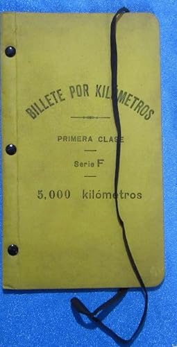 BILLETE POR KILÓMETROS. PRIMERA CLASE. SERIE F. 5.000 KILÓMETROS. FERROCARRILES DE ESPAÑA, 1909 (...