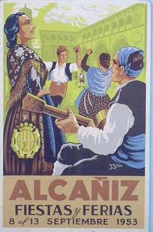 ALCAÑIZ, TERUEL. FERIAS Y FIESTAS. SEPTIEMBRE DE 1953. (Coleccionismo Papel/Folletos de Turismo)