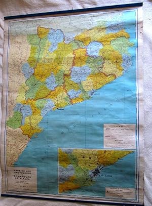 MAPA DE LES PROVINCIES I COMARQUES CATALANES. SEIX BARRAL, 1969. (Coleccionismo Papel/Mapas conte...