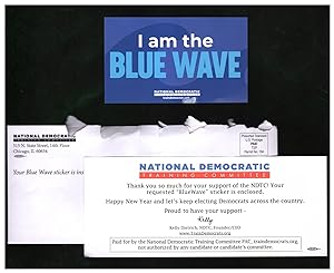 2019 "I Am the Blue Wave" Sticker - National Democratic Training Committee. With Original Envelop...