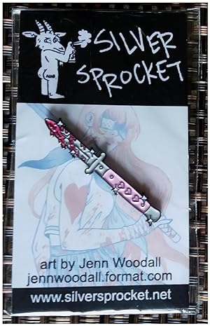 Silver Sprocket 'Heart Dagger' Pin. Artist Jenn Woodall. Comic Book & Contemporary Art Ephemera