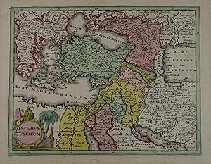 Imperium Turcicum. Altkolorierte Kupferstichkarte aus "Atlas portatilis" bei Christoph Weigel in ...