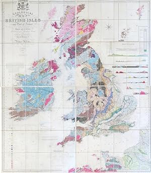 Geological Map of the British Isles and Part of France. Showing also the Inland Navigation by Mea...