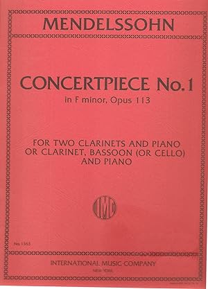 Concertpiece No.1 in F Minor, Op.113 for Clarinet, Bassoon and Piano or Clarinet, Basoon (or Cell...