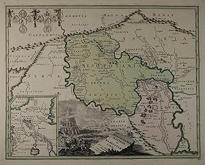 Mesopotamiae, Assyriae et Babyloniae Tabula. Altkolorierte Kupferstich-Karte aus Köhler "Bequemer...