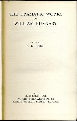 The Dramatic Works of William Burnaby (limited edition)
