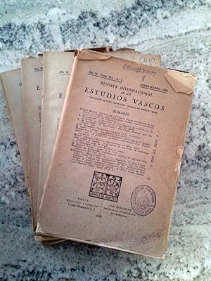 REVISTA INTERNACIONAL DE LOS ESTUDIOS VASCOS. Año 19. Tomo XVI. Nº 1, 2, 3 y 4. 1925. Año Completo