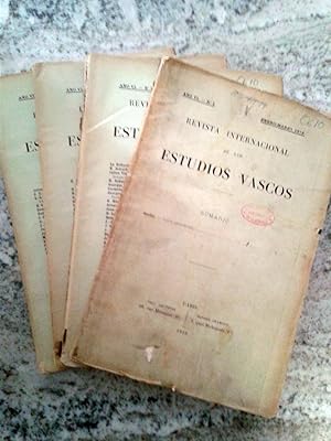 REVISTA INTERNACIONAL DE LOS ESTUDIOS VASCOS. Año VI. Nº 1, 2, 3 y 4. 1912. Año Completo