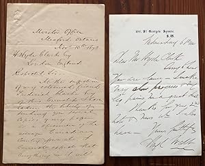 Hugh Watt, Meaford Monitor publisher, two holograph letters