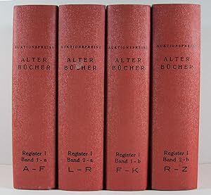 Auktionspreise Alter Bücher. Deutschland - Oesterreich - Schweiz. 1970 - 1990. Register I. Vol. 1...