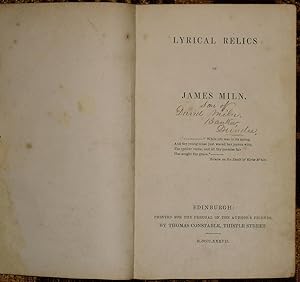 Lyrical Relics of James Miln.