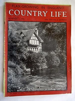 Country Life Magazine. 1944, November 3, Miss Eileen Phipps, Flax Growing in England, Wickens Man...
