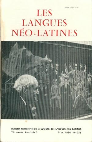 Les langues neo-latines n?233 74e annee. Fascicule 2 - Collectif