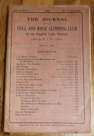 The Journal of The Fell & Rock Climbing Club of the English Lake District. Vol.4, No. 3. No. 12 O...