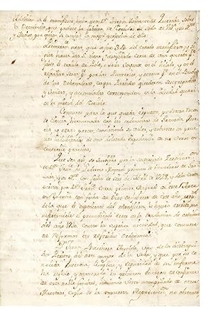 Manuscript on paper entitled: "Addición a el manifiesto.sobre la decadencia que padece la fábrica...