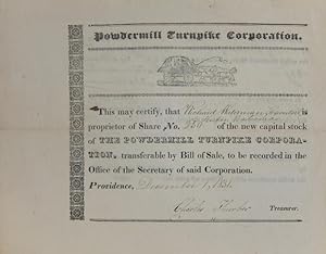 Share No. 20 of The Powdermill Turnpike Corporation
