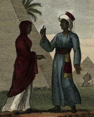 Copt Man & Woman of Egypt Africa 1820 Fashion Illustration print ethnic dress