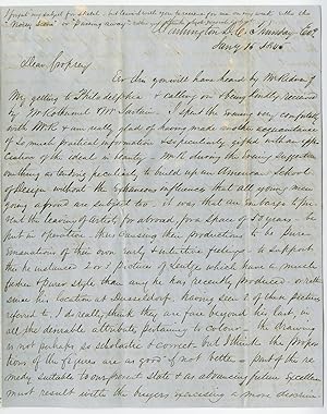 Rich 1845 Letter on the State of American Art to Hudson River Artist Jasper Cropsey