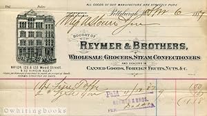 Pittsburgh Billhead: Reymer Brothers, 1889 - Wholesale Grocers Steam Confectioners