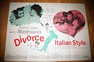 Quad Movie Poster: Divorce, Italian Style By Joseph E. Levine, Starring Marcello Mastroianni, Dan...