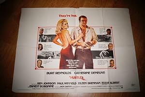 Quad Movie Poster: Hustle, By Steve Shagan. 1975. Starring Burt Reynolds & Catherine Deneuve. Pro...