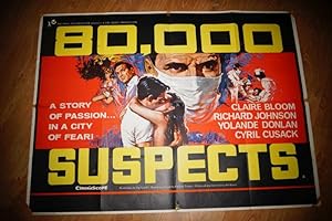 UK Quad Movie Poster: 80,000 Suspects.1963 Thriller By Val Guest Based on the Novel By Elleston T...