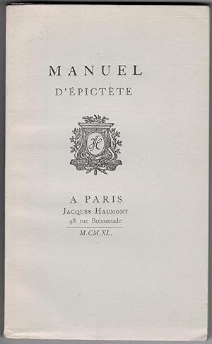 Manuel d'Épictète.