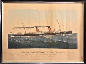 Twin-screw Steamer "LUCANIA" of the Cunard Lines (Framed Original Print)